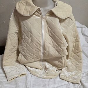 Cider Ivory Quilted Puffer Jacket